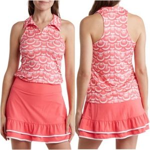 NEW! Gottex Cooling Moisture-Wicking Coral Seashell Halter Tank XS